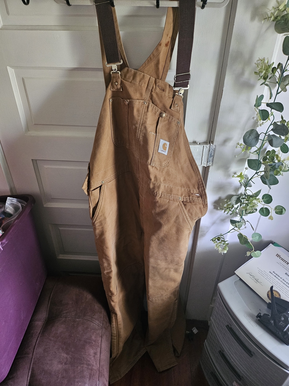 Carhartt Brown Duck Canvas Bib Overalls As Sren In Pictures
